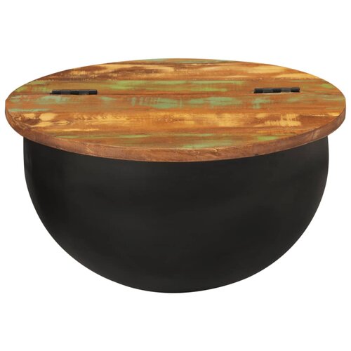 Maison Chic Klubska mizica - kavna mizica - Nizka mizica črna 50x27 cm trden predelan les, (21753784) Slike