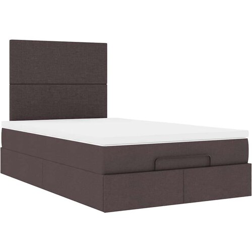 VidaXL okvir za krevet s madraca tamnosmeđi 120x190 cm od tkanine Slike