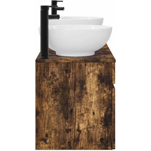  Set ormarića za kupaonicu 3 kom. Dimljeni hrast Smeđa 49 x 44,5 x 66,5 cm Slike