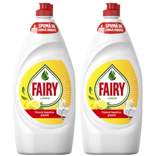 Fairy Set tečnih deterdženata za ručno pranje posuđa, 2x900 ml, Limun Slike