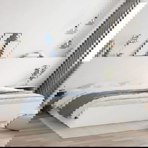 Furnova Posteljni okvir s predali bel 200x200 cm inženirski les, (21940773) Slike