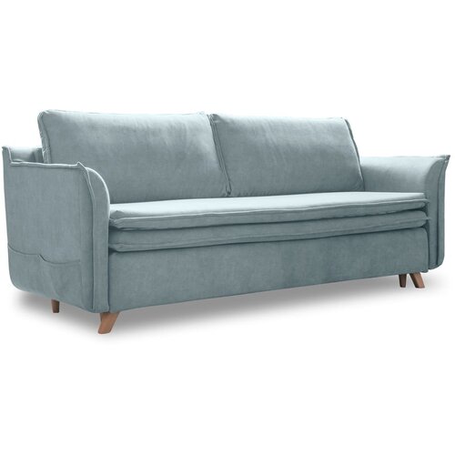Miuform Svijetlo plava baršunasta sklopiva sofa 225 cm – Cijene