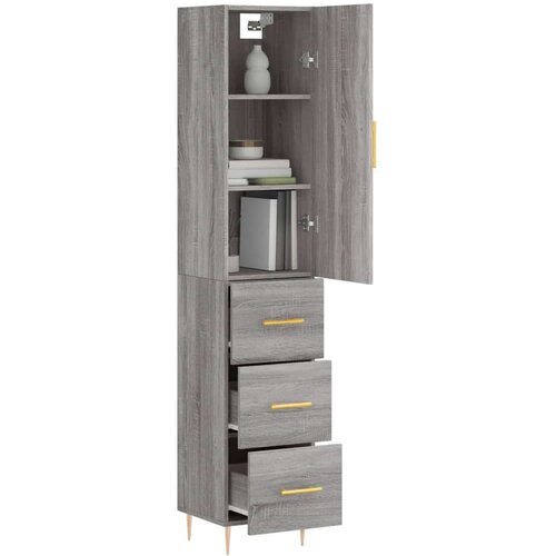 vidaXL Visoka omara siva sonoma 34,5x34x180 cm inženirski les Cene