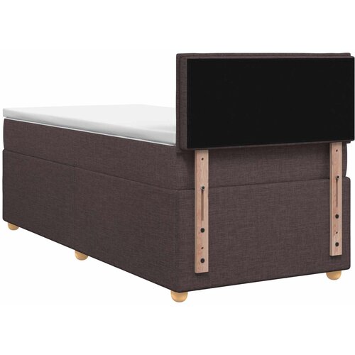  Boxspring krevet s madracem Tamno smeđa 90 x 200 cm Tkanina 90 x 200 x 100.5 cm Slike