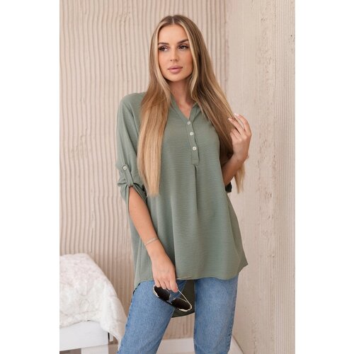 Kesi Women's blouse with a longer back - khaki Slike