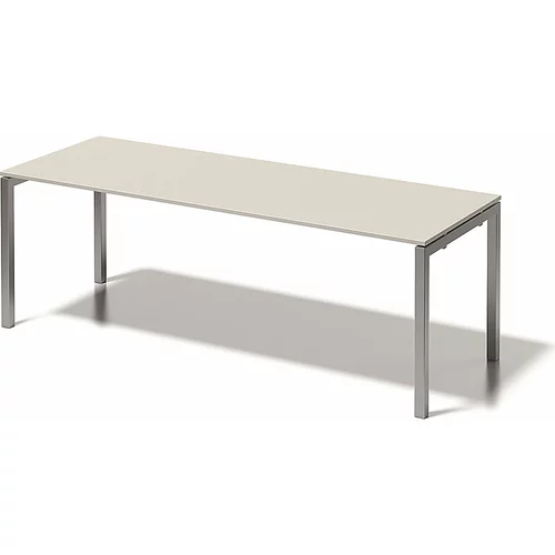 BISLEY Pisalna miza CITO, U-ogrodje, VxŠxG 740 x 2200 x 800 mm, srebrno ogrodje, sivo bela plošča