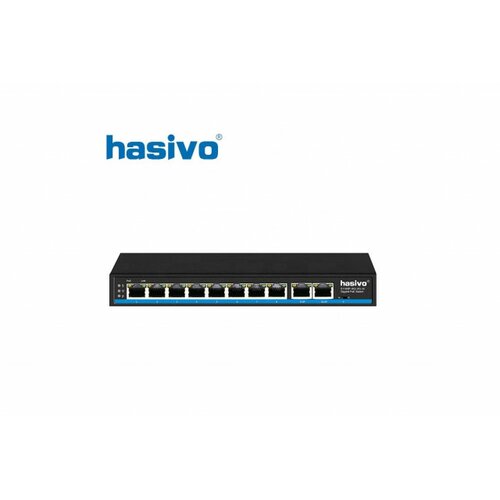 Hasivo S1100P-8G-2G-Ai-120W poe++ svič 10 gigabit portova 10/100/1000Mb/s / 8 poe, 802.3af/at/bt, port 1 do 60W, port vlan isolation, poe watchdog, extend mode 250m, prenaponske zaštite, interno napajanje 100-240V ac Slike