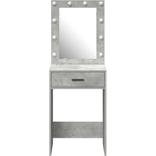 VidaXL Siva betonska Iverica 50 x 41 x 135 cm Ogledalo Slike