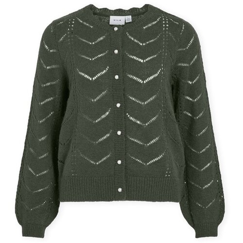 Vila Telovniki &amp;amp; Jope Cardigan Tuli L/S - Deep Depth Zelena Slike