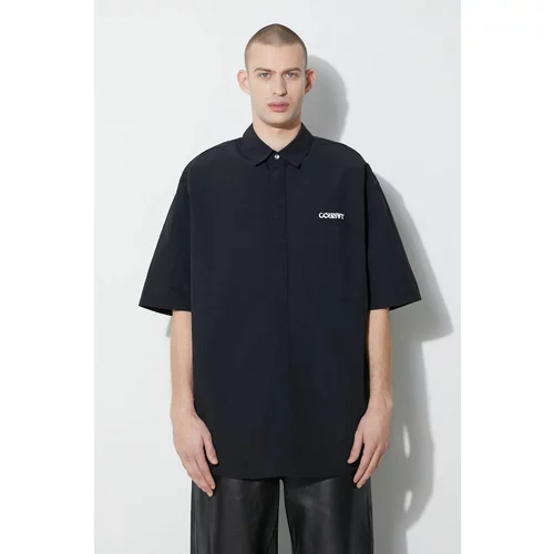 Marcelo Burlon Košulja Logo Nylon Over Shirt za muškarce, boja: crna, relaxed, s klasičnim ovratnikom, CMGG005S24FAB0011001
