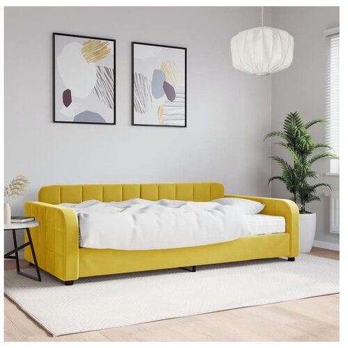 VidaXL Dnevni krevet s madracem žuti 100 x 200 cm bar&amp;scaron;unasti Slike