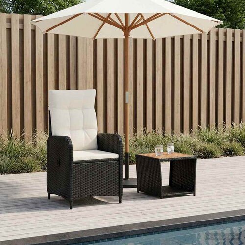  Set lounge namje&scaron;taja za vrt 2 kom. Crna i krem-bijela Cijene