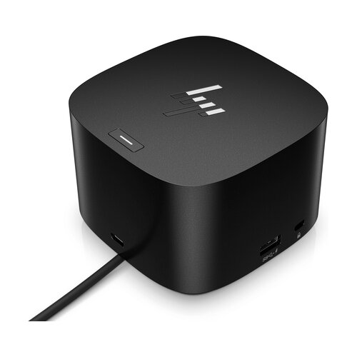 HP Thunderbolt Dock 120W G4, 1 USB-C 3.2, 4 USB 3.2, 1 TB 4, 1 HDMI 2.0, 2 DP 1.4 ports, 1 Ethernet port, 2 internal NIC cards to support 1Gb and 2.5Gb Ethernet, 1 USB-C DP, 1 AC, 1 Kensington Standard Lock Slot Slike