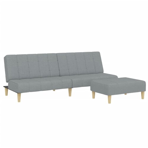 Maison Chic kavč - Sofa - Kanape dvosed s stolčkom za noge svetlo sivo blago, (21727232) Cene