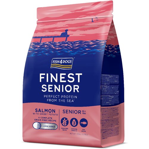 Fish4Dogs FINEST SENIOR Salmon & Sweet potato, large kibble - Losos i batat, veliko zrno 1,5kg Cijene