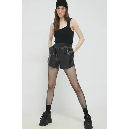 Abercrombie & Fitch Kratke hlače za žene, boja: crna, glatki materijal, visoki struk