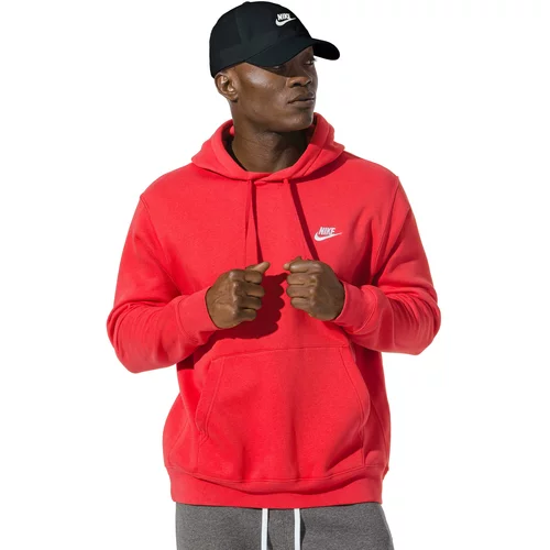 Nike Sportska sweater majica 'Club Fleece' crvena / bijela