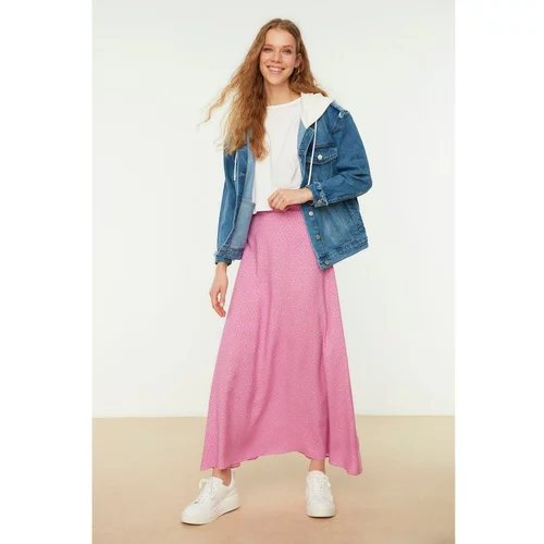 Trendyol Pink Polka Dot Patterned Bell Woven Skirt