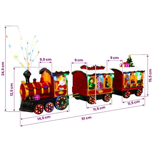  Božićni vlak SALO 51 x 9,5 x 24,5 cm Resin Multicolour Slike