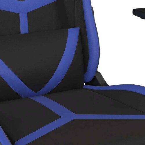  Masažni gaming stol črno in modra umetno usnje Slike