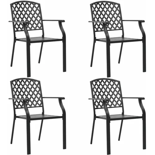  Vanjske stolice s mrežastim dizajnom 4 kom čelične crne