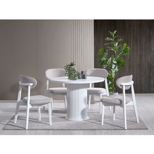 Hanah home silva - white white dining Cene