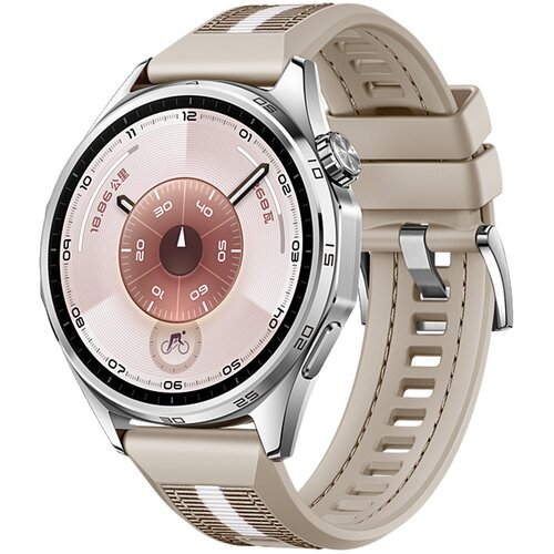 INF Združljiv s Huawei GT6 46mm Tkani silikonski pašček za uro Beige, (5000085472) Cene