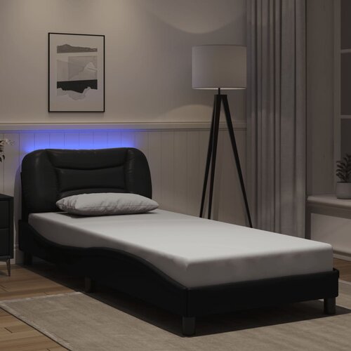 Furnova Posteljni okvir z LED lučkami črn 80x200 cm umetno usnje, (21941437) Cene