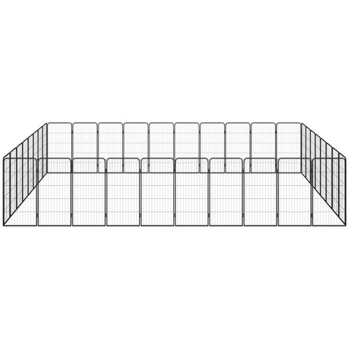 VidaXL Ograda za pse s 36 panela crna 50 x 100 cm čelik obložen prahom Slike