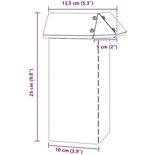 VidaXL Ograda protiv puževa Srebrno 13,5 x 13,5 x 25 cm Slike