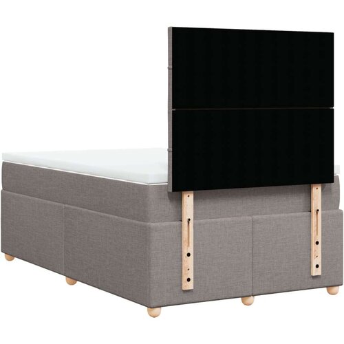 VidaXL Krevet s oprugama i madracem smeđesivi 120 x 190 cm od tkanine Slike