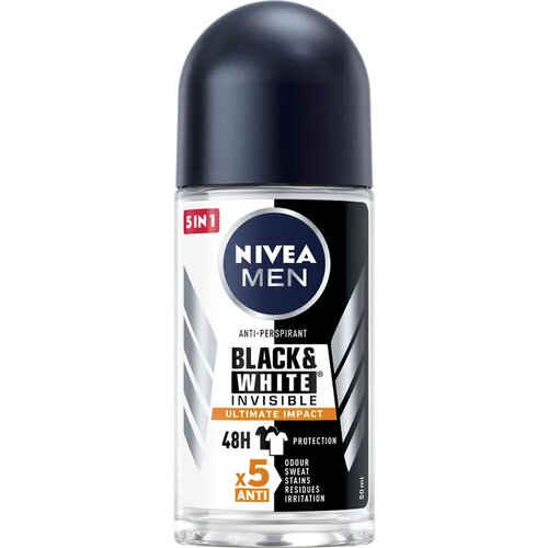 Nivea men black&white invisible ultimate impact dezodorans roll on, 50ml Cene