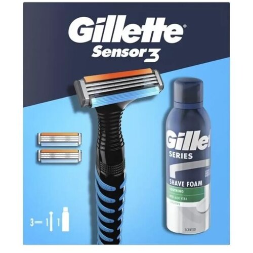 Gillette Set Brijač, tri dopune i pena za brijanje Sensor3, 200ml Slike