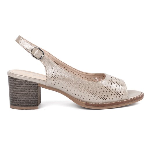 Sergio Leone Women&amp;#039;s gold low-heeled sandals Slike
