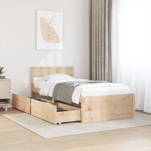Furnova Posteljni okvir brez vzmetnice 90x200 cm trdna borovina, (21943313) Slike