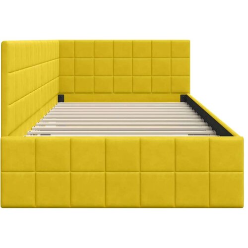 VidaXL Kutni okvir kreveta s uzglavljem Žuta 100 x 200 cm Bar&amp;scaron;un Slike