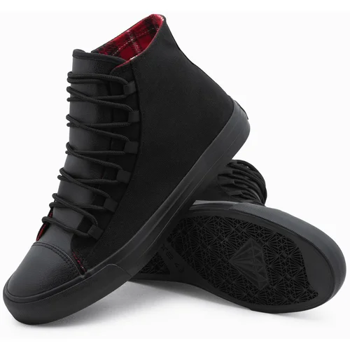 Ombre Men's shoes sneakers in combined materials - black