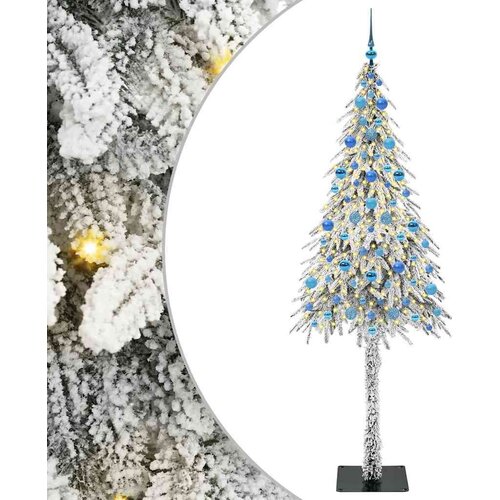 VidaXL Božićno drvce s 300 LED svjetlima Bijelo 210 cm PE i čelik Slike