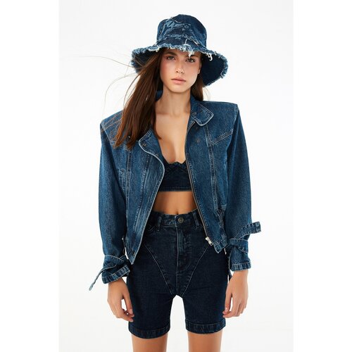 Trendyol X Zeynep Tosun Blue Waistcoat Denim Jacket Slike