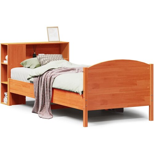  Krevet s regalom za knjige bez madraca 75 x 190 cm od borovine Slike