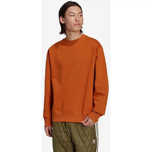 Adidas Dukserica Adicolor Trefoil Crewneck Sweatshirt za muškarce, boja: smeđa, glatka, H09176-brown