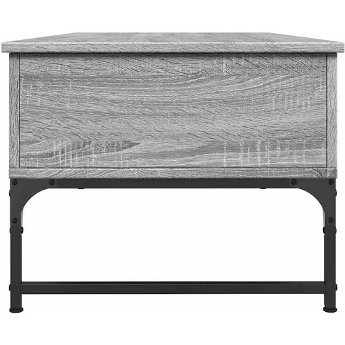  Stolić za kavu siva boja hrasta 100x50x40 cm od drva i metala Slike