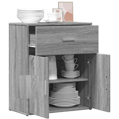  Komoda siva boja hrasta 60 x 31 x 70 cm od konstruiranog drva Slike