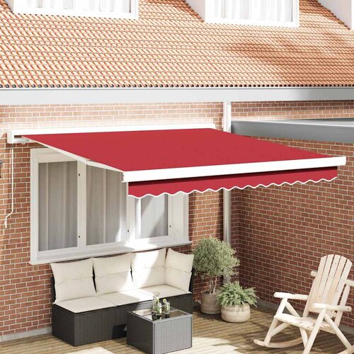 vidaXL Retraktilna tenda Rdeča 300 x 250 cm Tkanina, kovina Cene