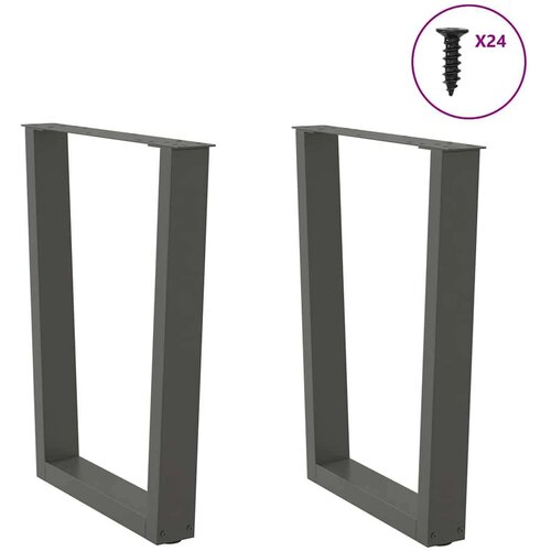 VidaXL Noge blagovaonskog stola V-oblika 2 kom antracit 70x(72-73,3)cm Slike