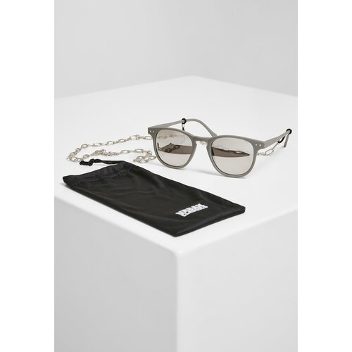 Urban Classics Accessoires Sunglasses Arthur with Chain Grey/Silver Cene