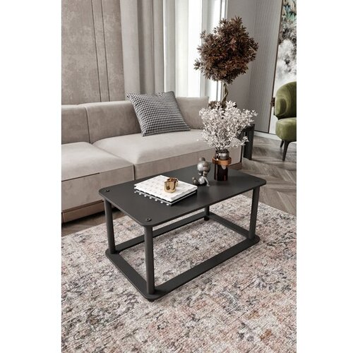 Hanah home Club sto s otvorom, pravokutni, 70x38x42 cm, crni Slike