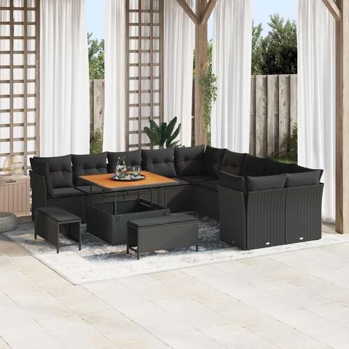  Sjedeća garnitura za vrt 13 kom. Crna poliratan 100 x 100 x 71 cm Slike