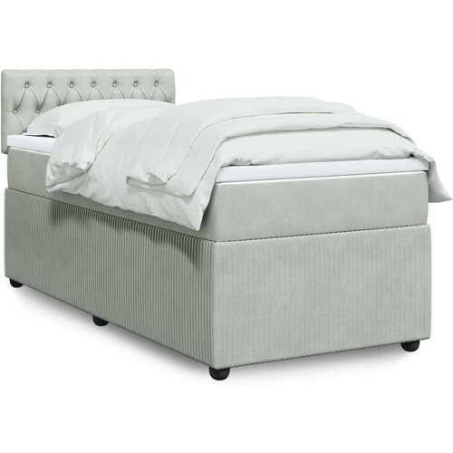 Box spring krevet s madracem svjetlosivi 100x200 cm baršunasti Cijene