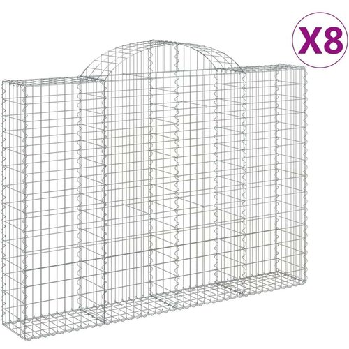  Lučne gabionske ko&amp;scaron;are 8 kom 200x30x40/60 cm pocinčano željezo Slike